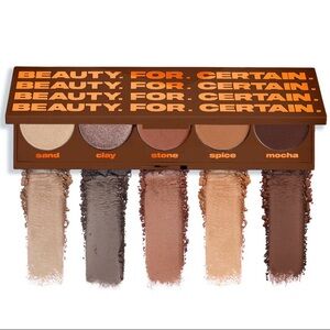 Beauty For Certain -Eyeshadow Palette - Sand, Clay, Stone, Spice, Mocha - NEW